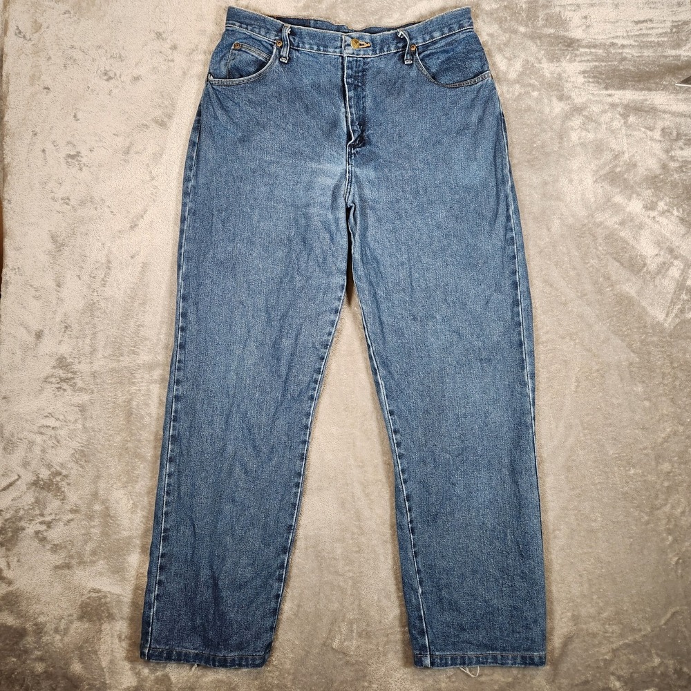 VTG Wrangler Blues Jeans Women's size 12‎ 32X30 Blue High Rise WB571ST Mom Jeans